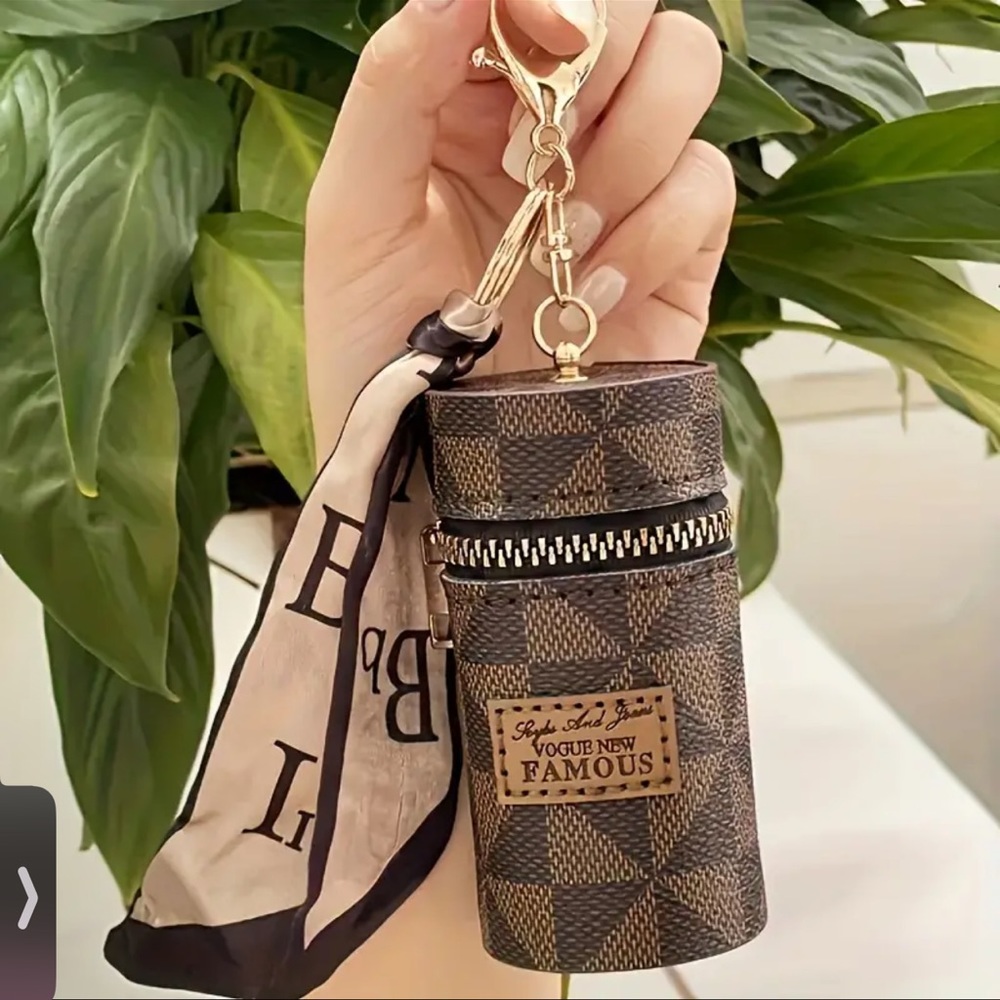 1pc fashion Retro Coin Purse Classic Pouch With Scarf Decor, Zipper Lips… - Picture 6 of 9